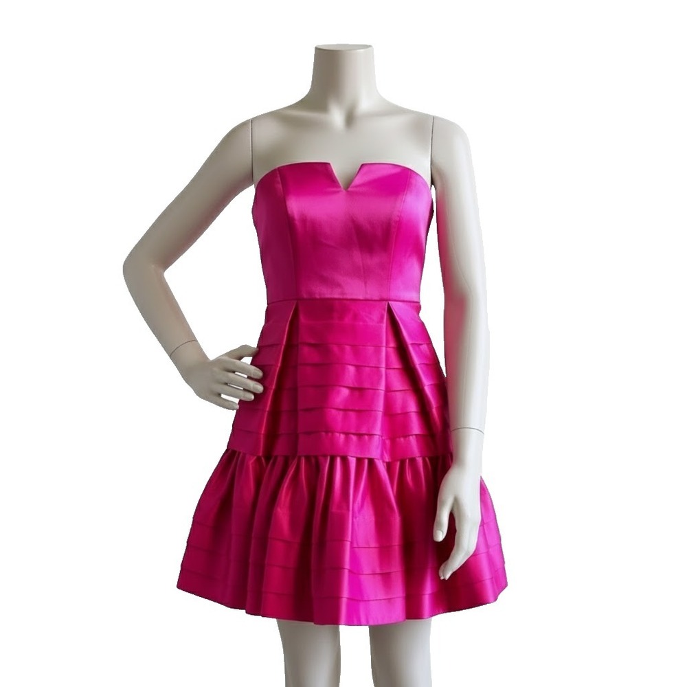Betsey Johnson Vintage dress 2 Extra Small  Pink Y2K  Prom Gown satin New